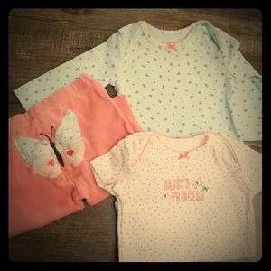 3 piece set matching butterfly 3 month