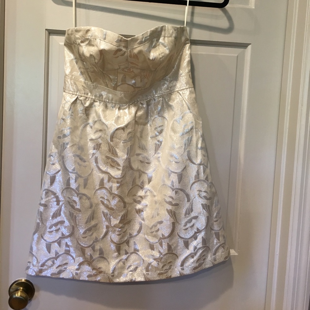 Strapless side zip cocktail dress