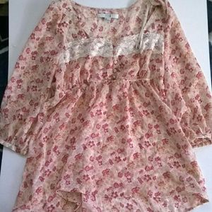 Forever 21 Plus Size Chiffon Floral Print Blouse