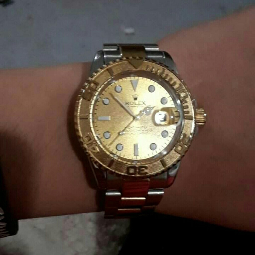 Authentic yacht master rolex two tone