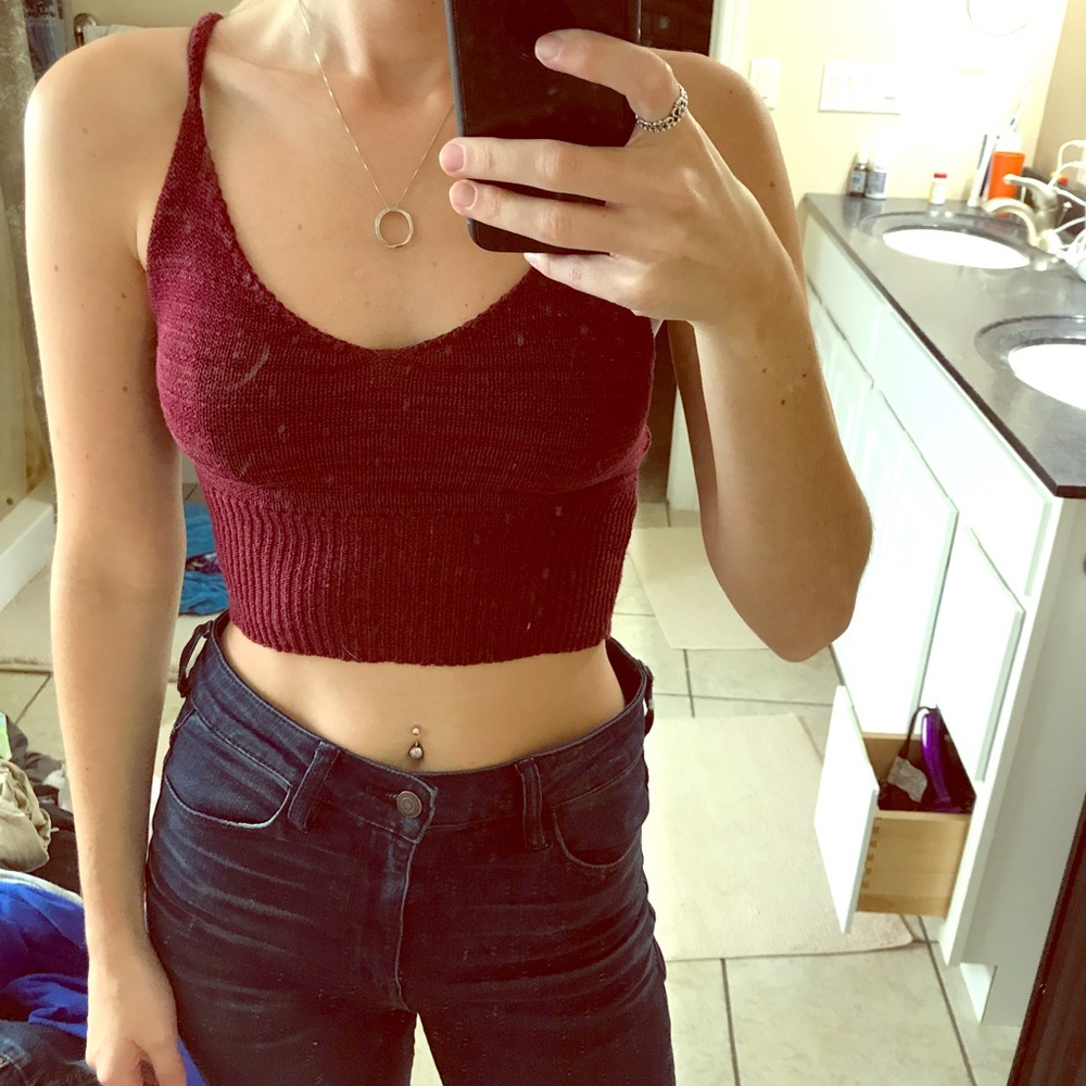 Knitted crop top from dry goods
