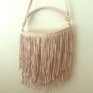 Soft Pink Fringe Handbag