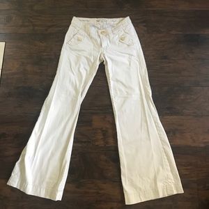 GAP Wide legged cream denim pants