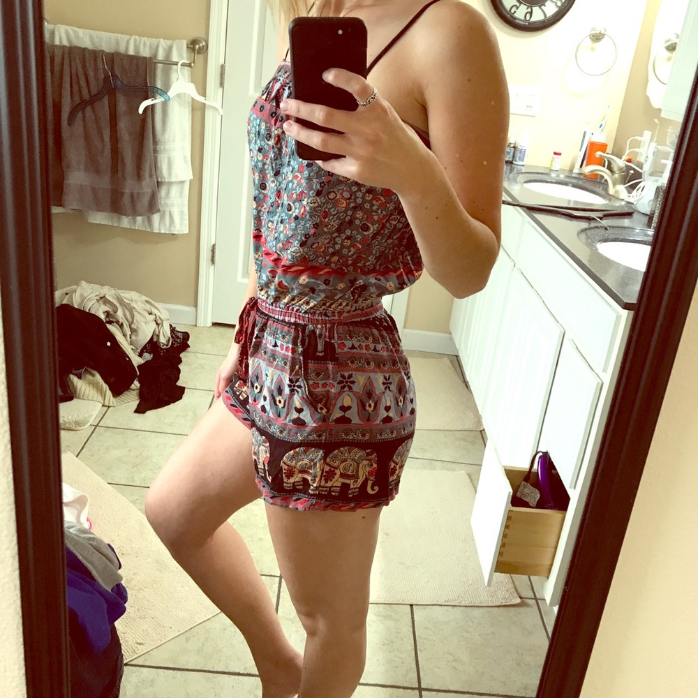 Colorful patterned romper