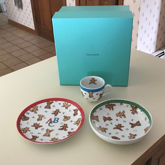 tiffany and co baby plate set