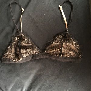 Youmita Black and Tan lace bralette