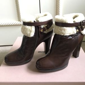 Miu Miu shearling and leather booties