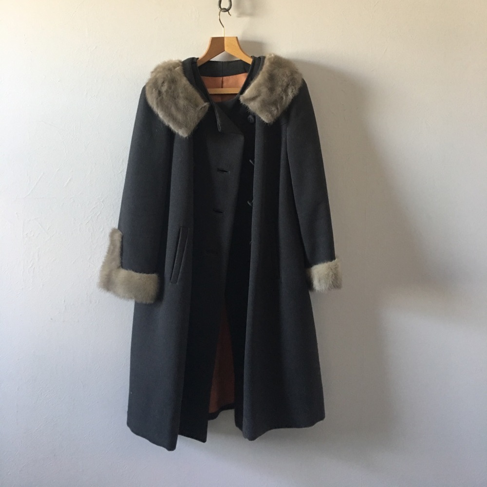 Vintage wool and fur trim jacket