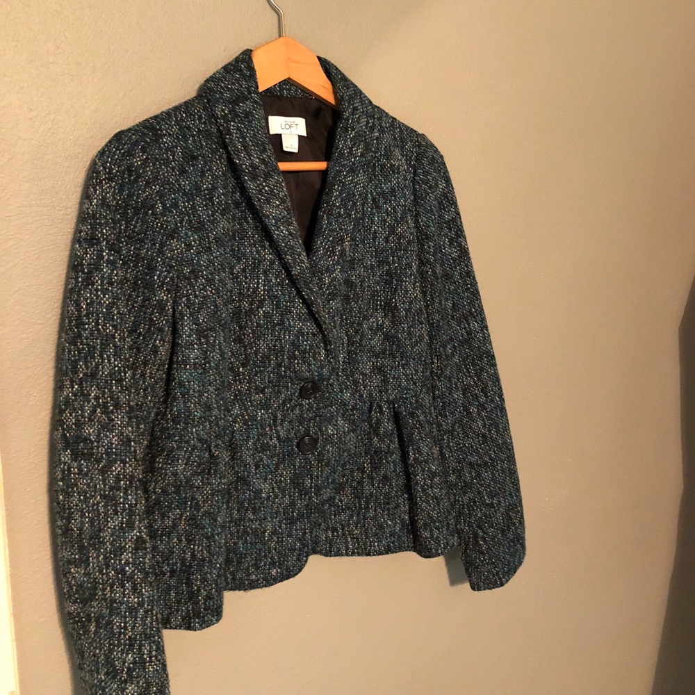 Ann Taylor knife tweed suit jacket