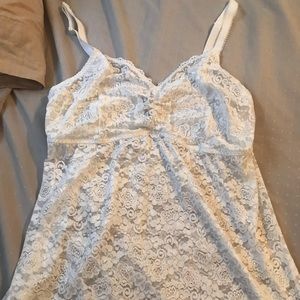 White Lace chemise Cami Top By Torrid