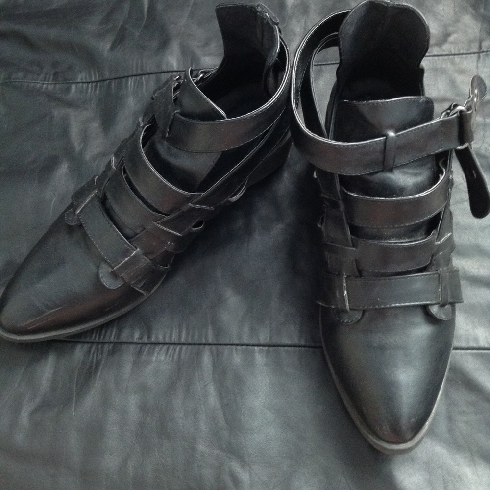 Strappy ankle booties