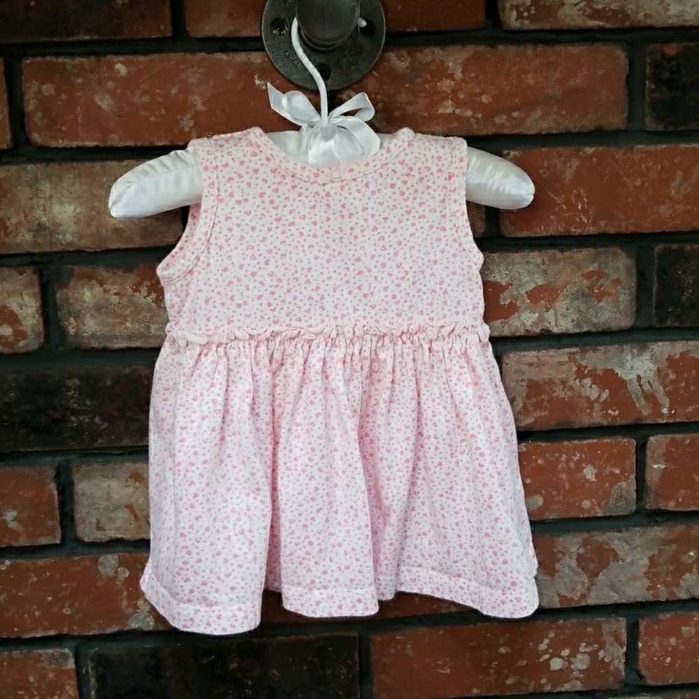Pink and white dress with bloomers. 6 month