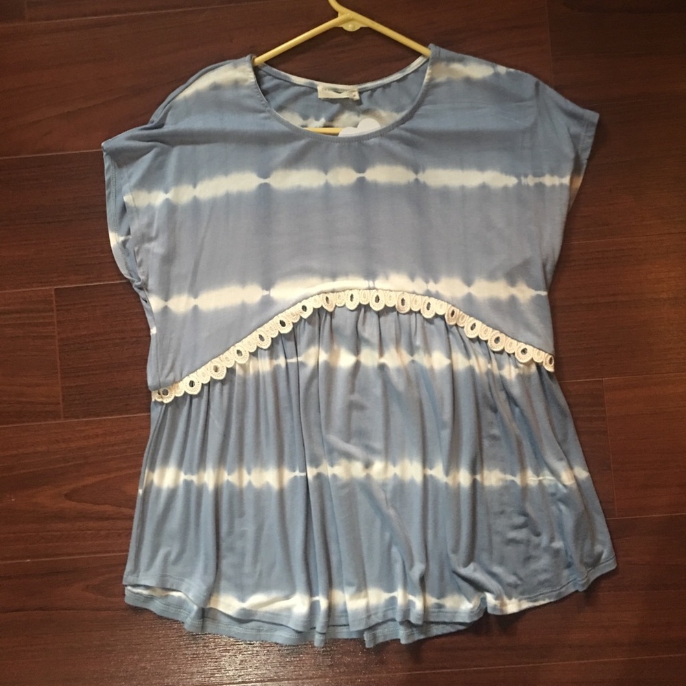 NWT Blue Tie-Dye Babydoll Shirt