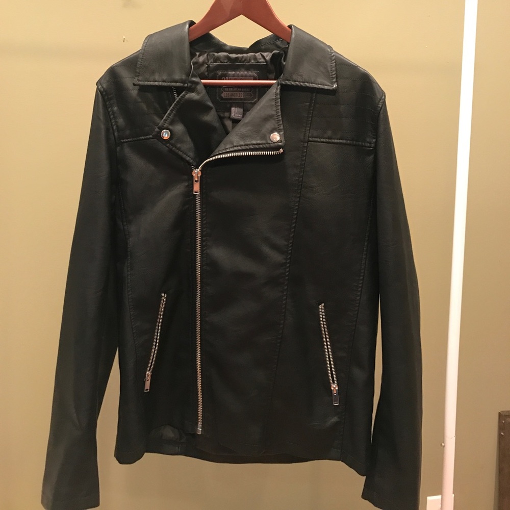 Forever 21 leather envelope close biker jacket