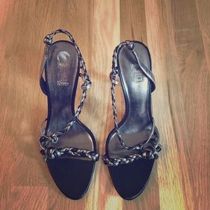 J-Lo silver and black sandals