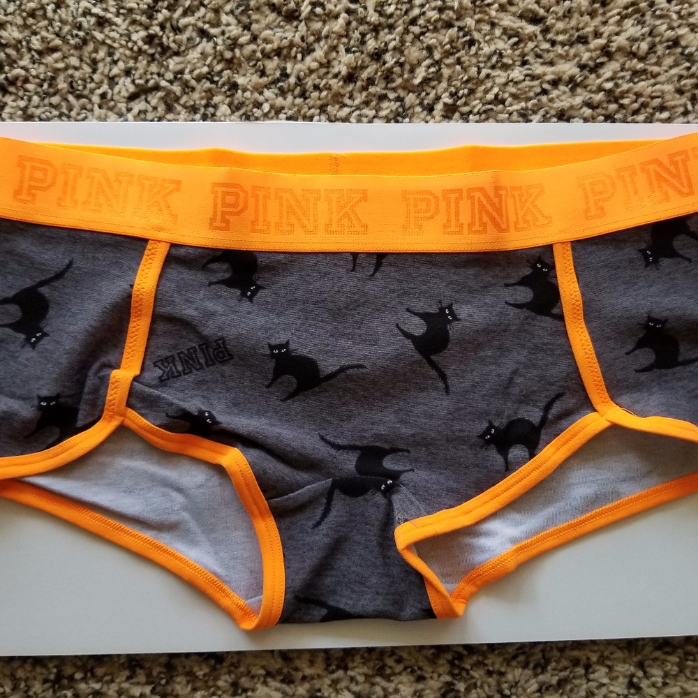 Victoria's Secret Halloween Cat Logo Boyshorts M