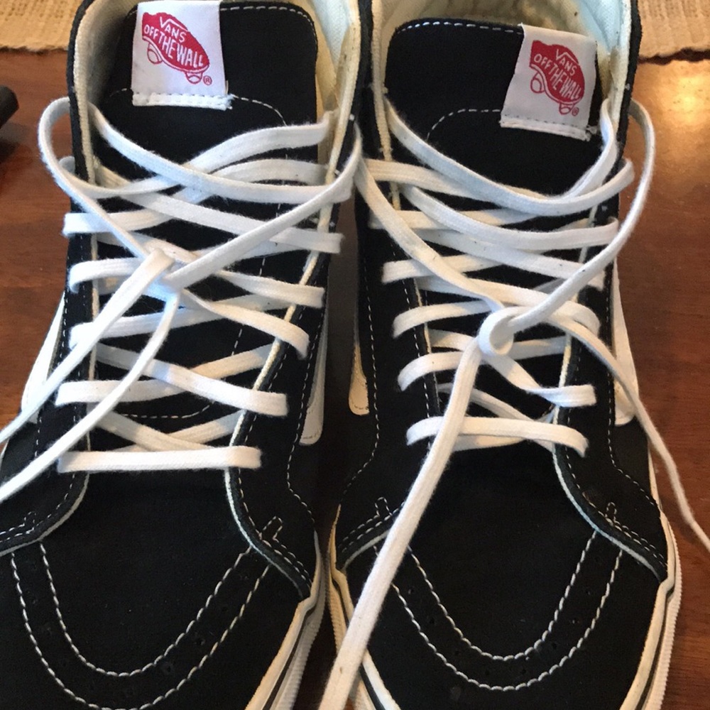 HiTop vans size 10W or 8.5M. Black and white