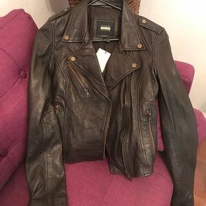 ZARA NWT BROWN LEATHER JACKET FW2017 TRAFALUC