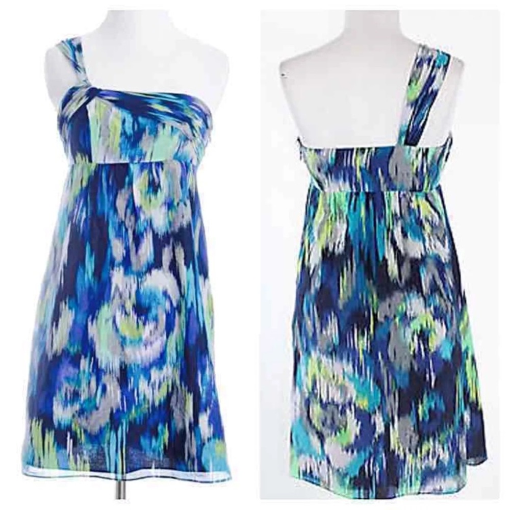 Ann Taylor Loft on shoulder abstract mini dress XS
