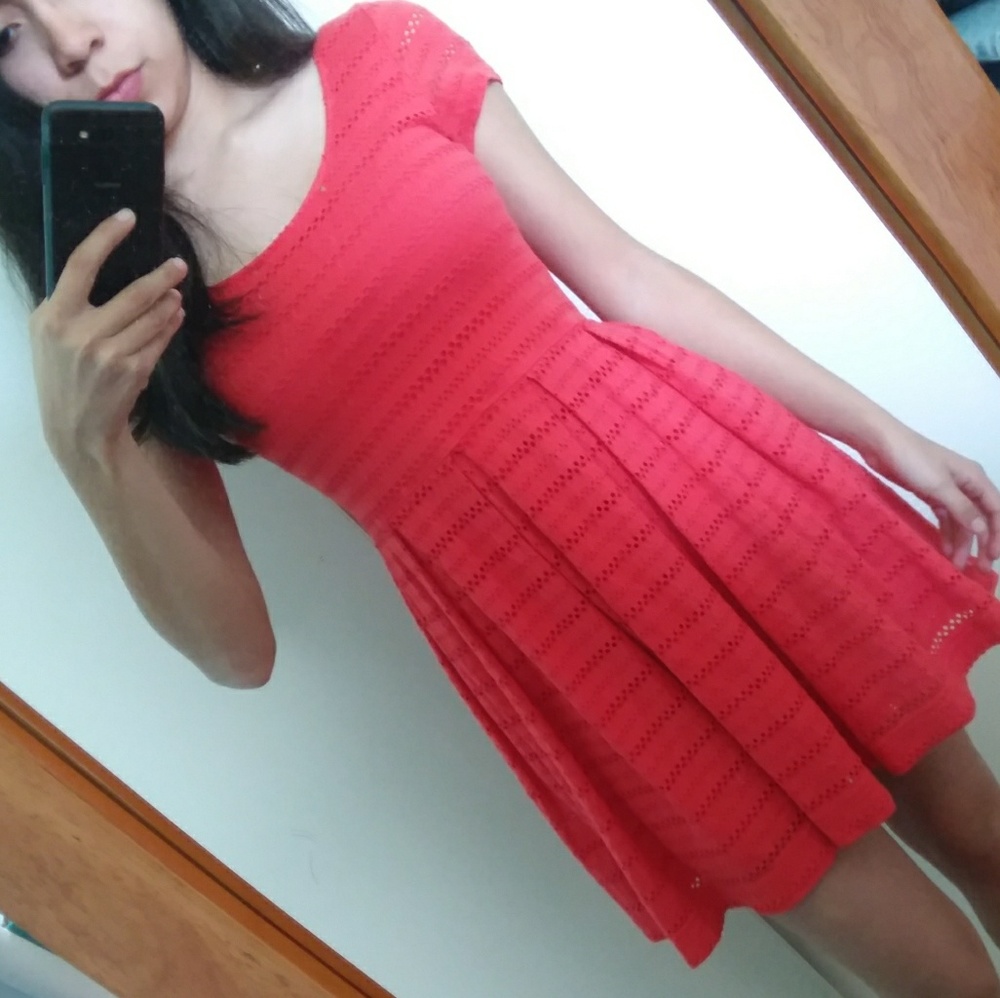 Cute red-orange midi Dress