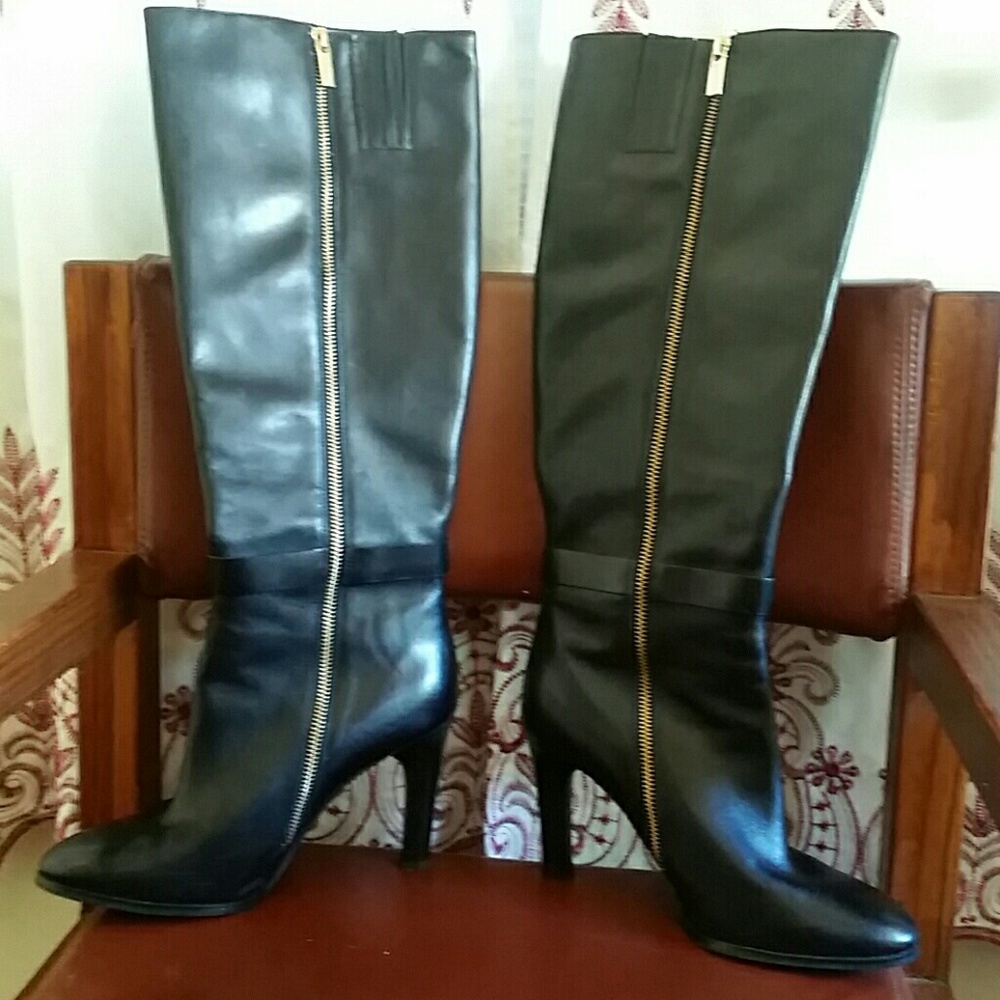 Michael Kors Tall Hamilton High Heel Boots Leather