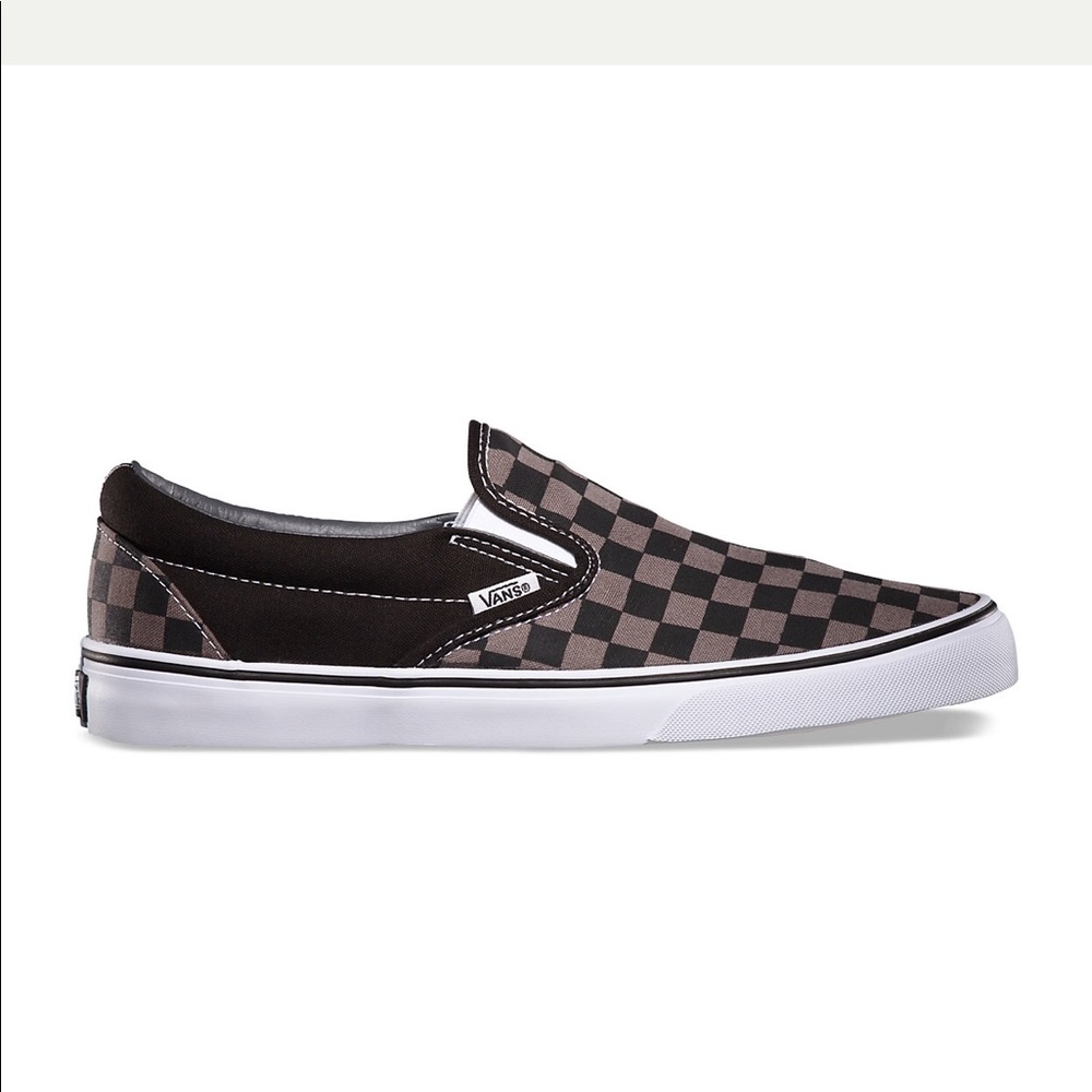 Vans slip on grey checker