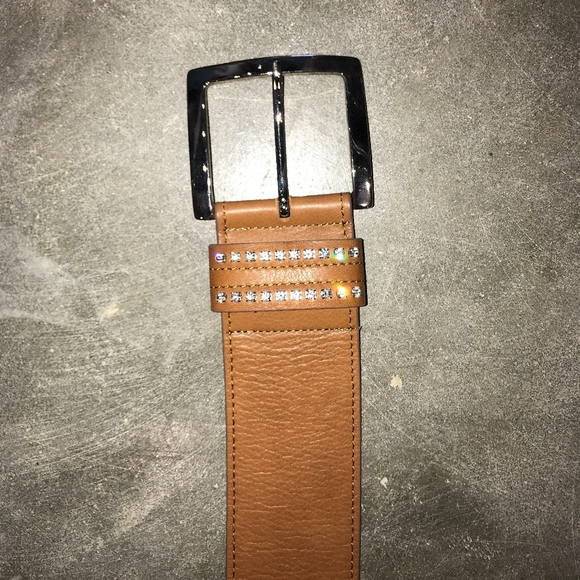 NWT! Berge leather belt adorned Swarovski crystals main image 5