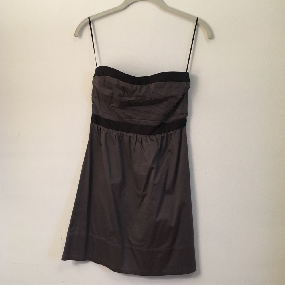 Grey and Black Strapless Dress