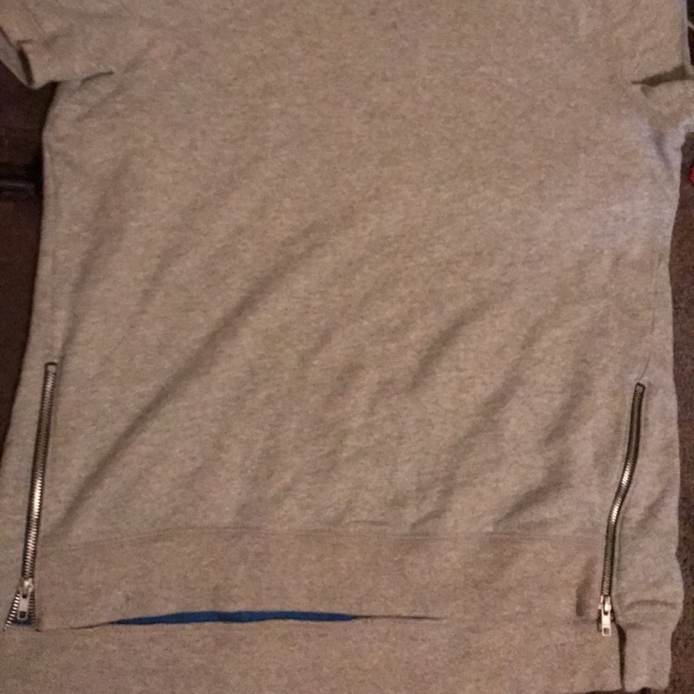 Gap long line zipper crew neck