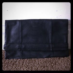 NWOT black textured clutch