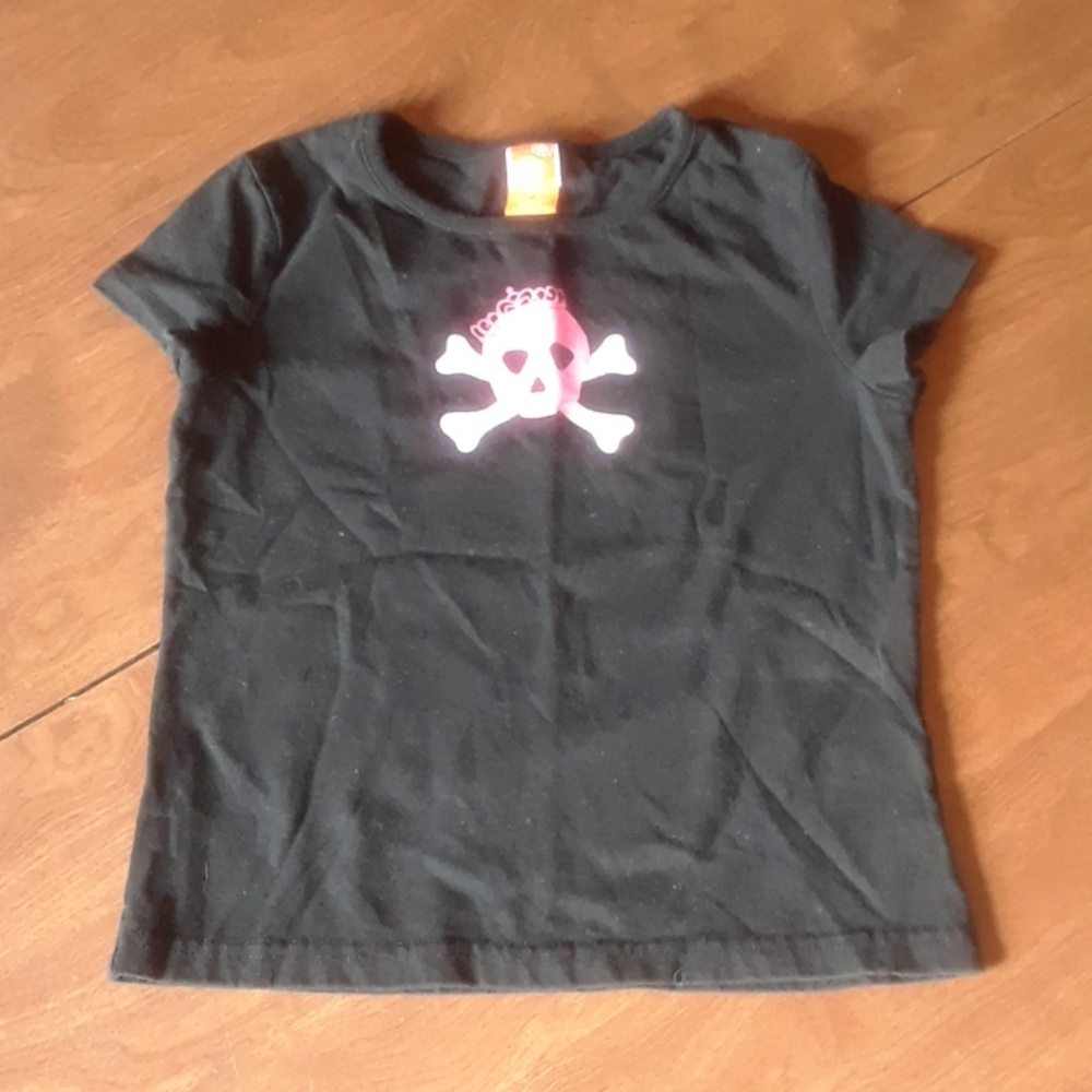 Girls Pink Skull Top