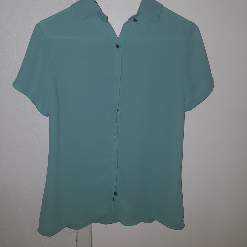Turquoise button up - Picture 2 of 3