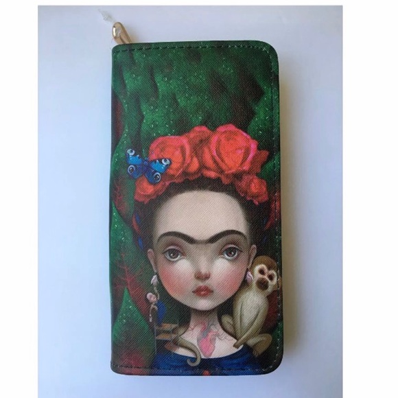 Frida Inspired Womens Purse Wallet and//or Matching Coin Purse