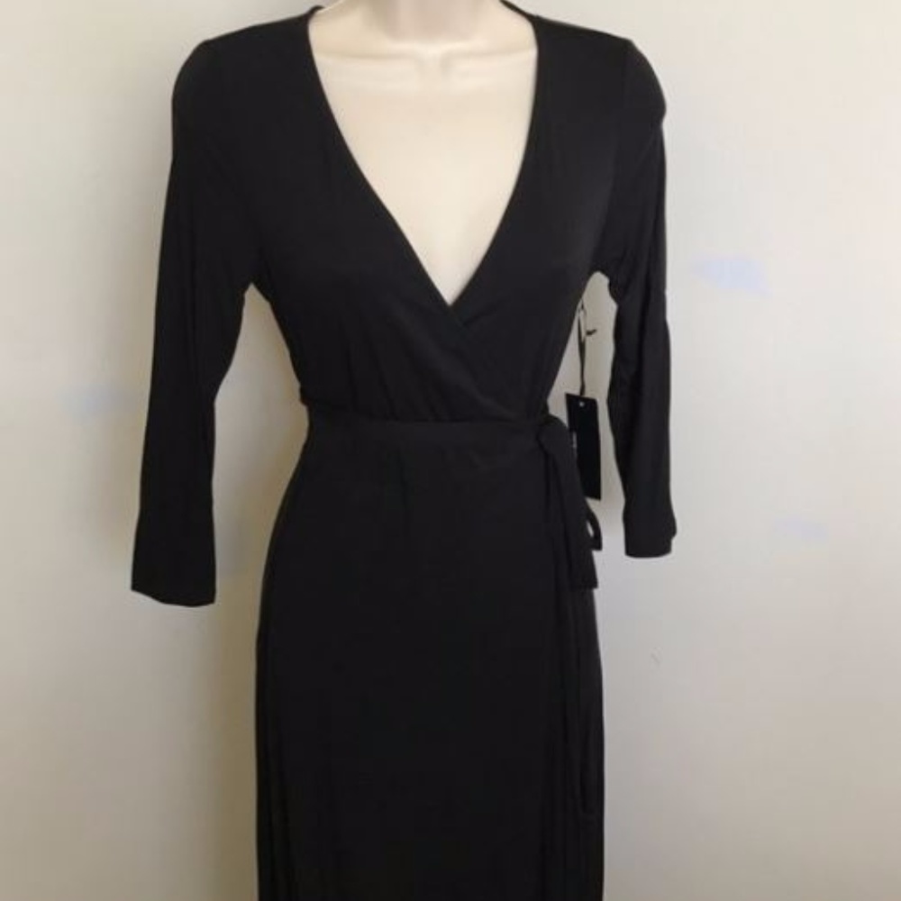 BLACK WRAP MAXI DRESS - Picture 6 of 6