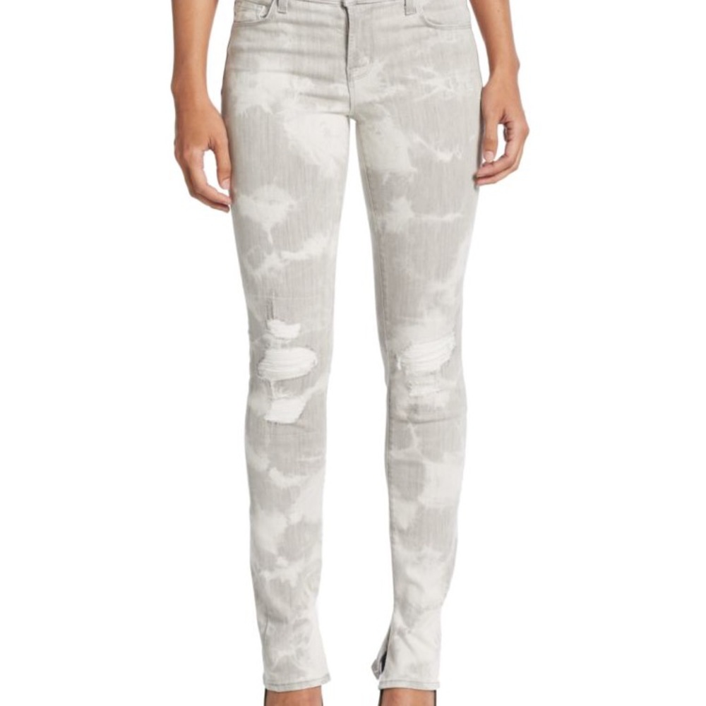 J Brand Tie Dye Distressed Rail Skinny Jean 25
