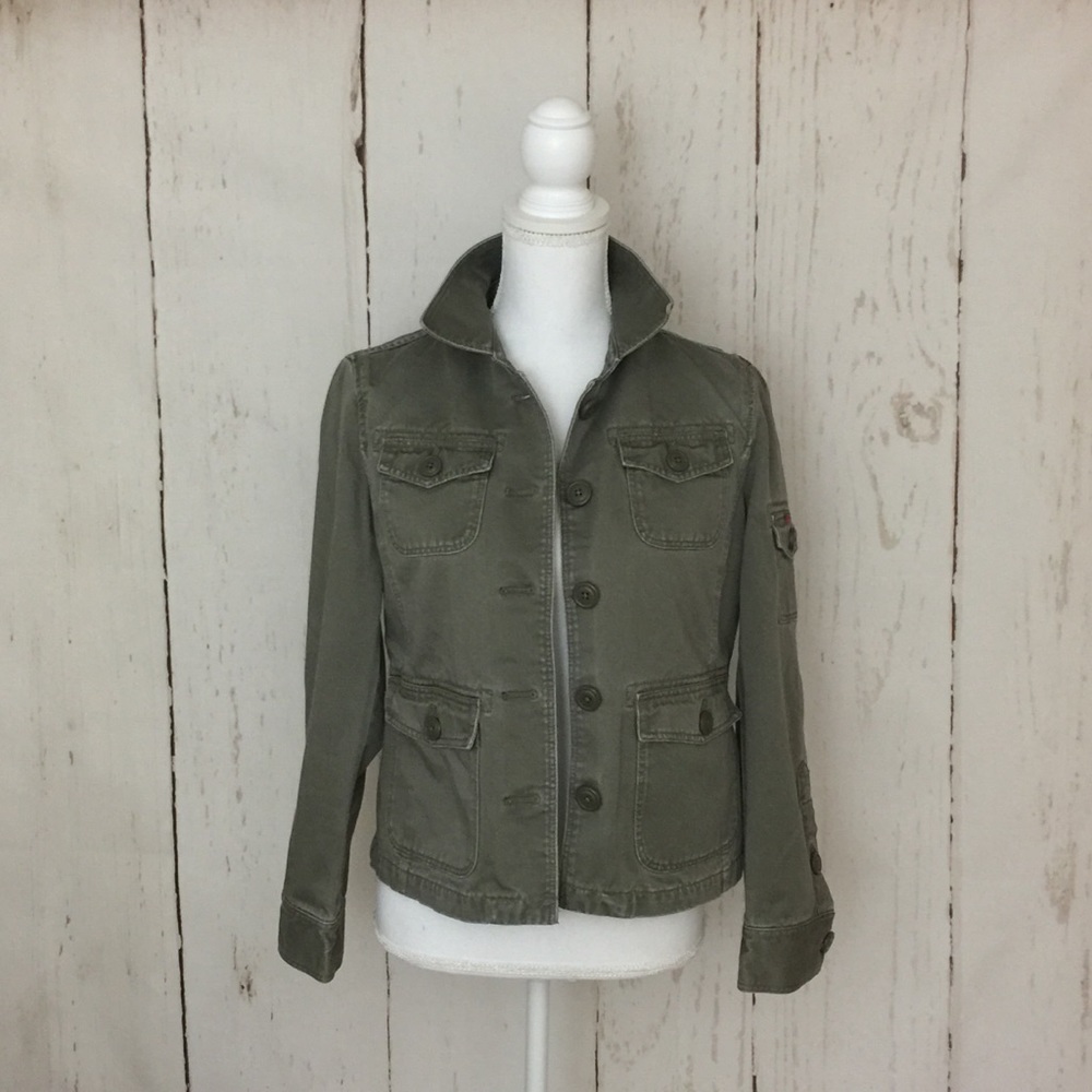 J Crew Olive Lightweight Cotton Jacket