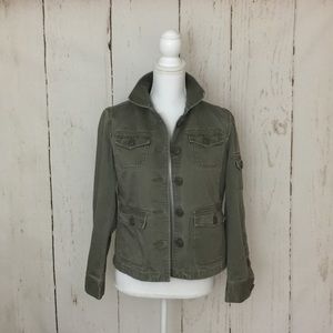 J Crew Olive Lightweight Cotton Jacket