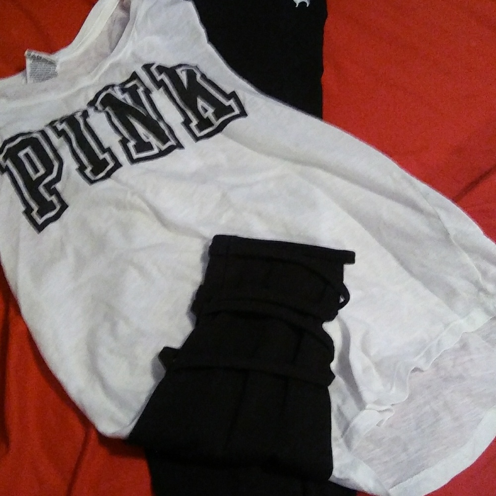 Pink tank and black pink capris