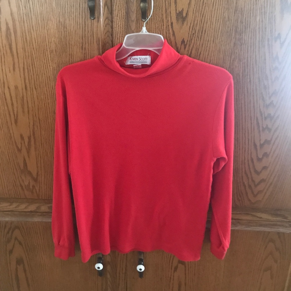 Red turtleneck
