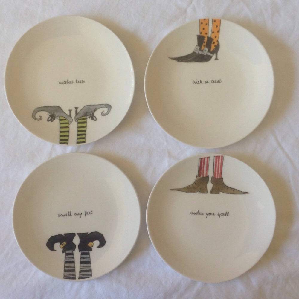 Rae Dunn Halloween Witch Feet Plate Set