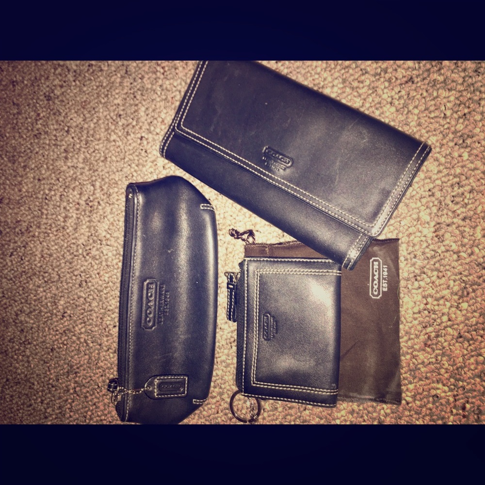 Coach leather keychain cardholder/coin purse