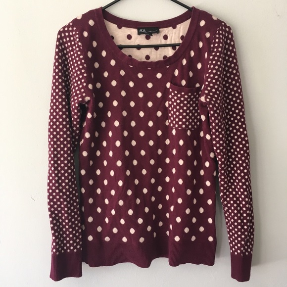 AGB Sweaters - Burgundy Polka Dot Sweater