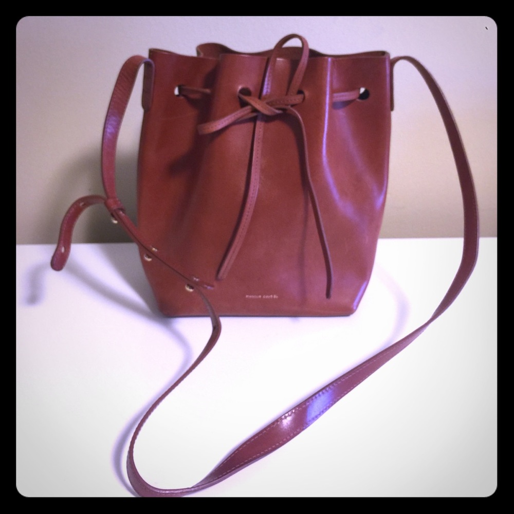 Mansur Gavriel Mini Bucket in Raw Brandy