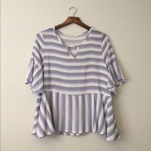 Bell Sleeve Striped Top
