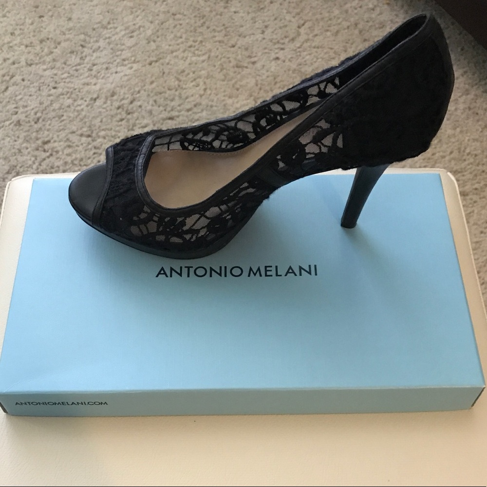 Antonio Melani Black Lace Heels