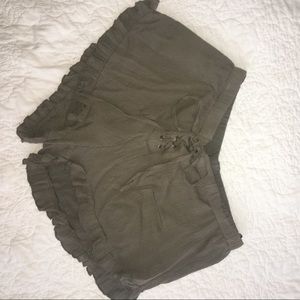 Hunter green flowy shorts