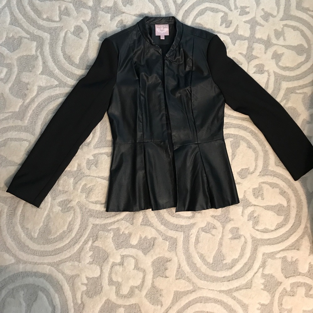 Romeo & Juliet couture faux leather peplum jacket