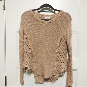 Distressed knit sweater