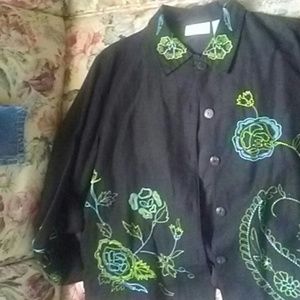 Funky Black light jacket with bright blue & green