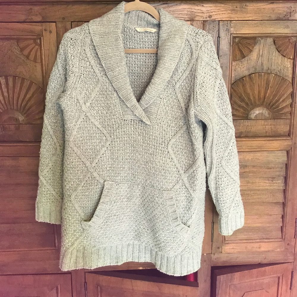 Soft surroundings oversized sweater, small, gray